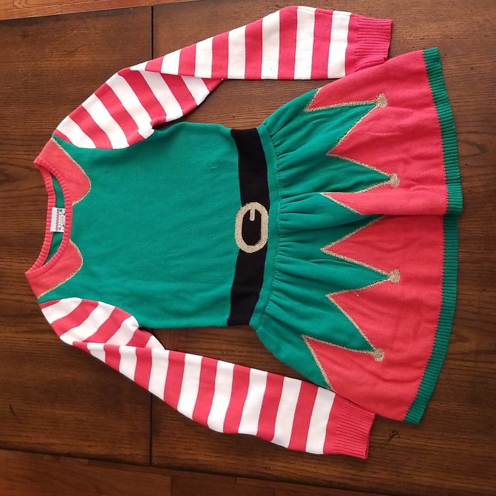 Well Worn Holiday Sweater  Chistmas Girl Dress XS(4-5 )